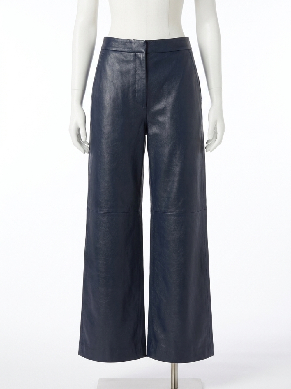 NEW FIFTEEN TWENTY faux-patent leather cropped pant in navy